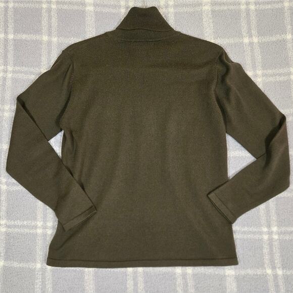 Lauren by Ralph Lauren Merino Silk Dark Green Turtleneck Sweater Womens Petite - Picture 3 of 6